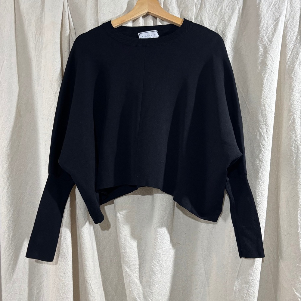 Apparalel Black Dolman Sleeve‎ Cropped Sweater Small Batwing Knit Top
